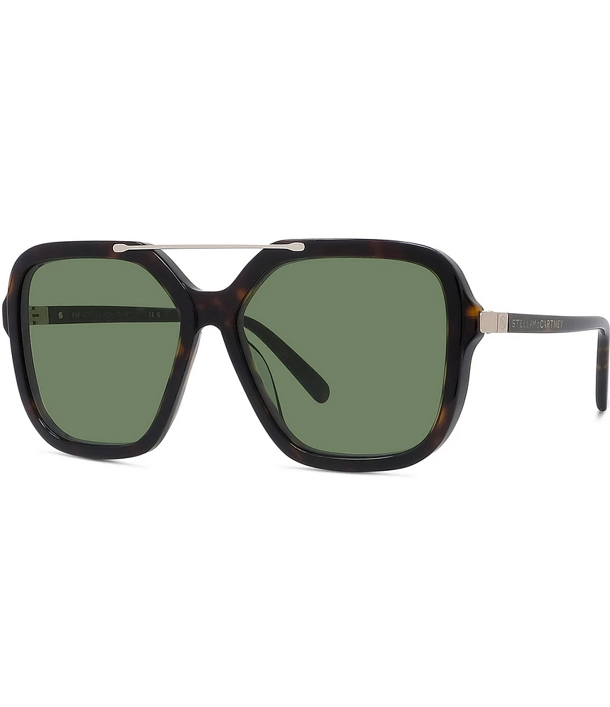 Stella McCartney Women's S-Wave 58mm Havana Square Sunglasses