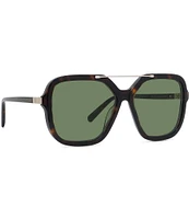 Stella McCartney Women's S-Wave 58mm Havana Square Sunglasses