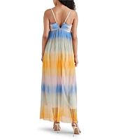 Steve Madden Aja Ombre Print Sweetheart Neck Sleeveless Maxi Dress