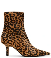 Steve Madden Alston-L Leopard Print Calf Hair Pointed Toe Dress Booties