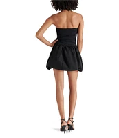 Steve Madden Amari Strapless Jersey Bodice Taffeta Bubble Hem Mini Dress