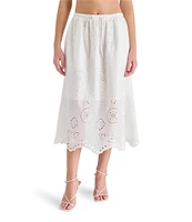 Steve Madden Anaisa Coordinating Eyelet Scallop Hem Midi Skirt