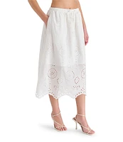 Steve Madden Anaisa Coordinating Eyelet Scallop Hem Midi Skirt