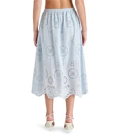Steve Madden Anaisa Coordinating Eyelet Scallop Hem Midi Skirt