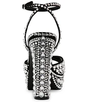 Steve Madden Assured-R Rhinestone Ankle Strap Platform Sandals