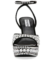 Steve Madden Assured-R Rhinestone Ankle Strap Platform Sandals