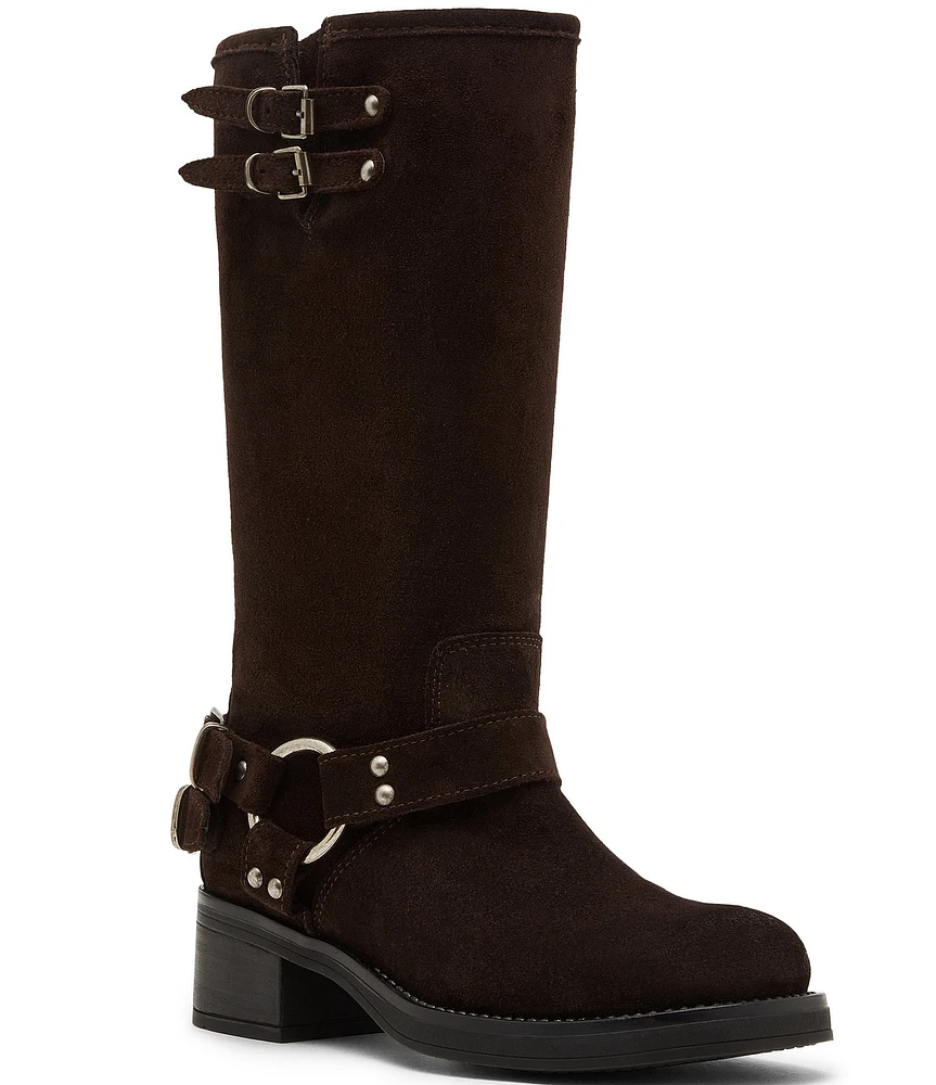 Steve Madden Astor Suede Moto Engineer Boots