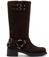 Steve Madden Astor Suede Moto Engineer Boots