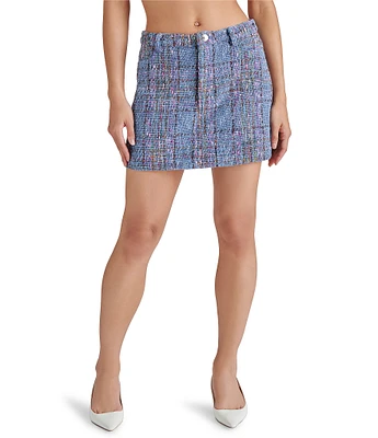 Steve Madden Beck Tweed Plaid Print Mini Skirt