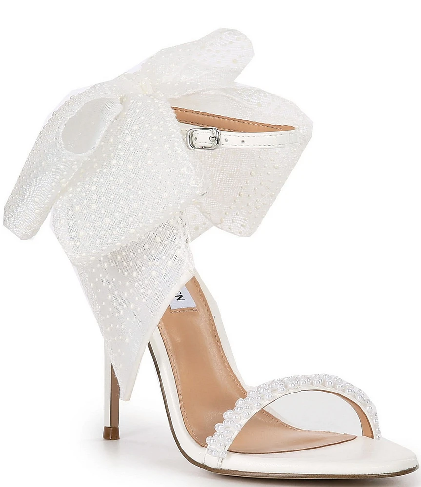 Steve Madden Benni Pearl Embellished Bow Back Dress Sandals