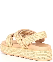 Steve Madden Big Mona Raffia Buckle Detail Platform Sandals