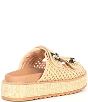 Steve Madden Bigschmona Raffia Platform Slide Sandals