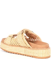 Steve Madden Bigschmona Raffia Platform Slide Sandals