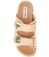 Steve Madden Bigschmona Raffia Platform Slide Sandals