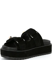 Steve Madden Bigschmona Suede Platform Slide Sandals