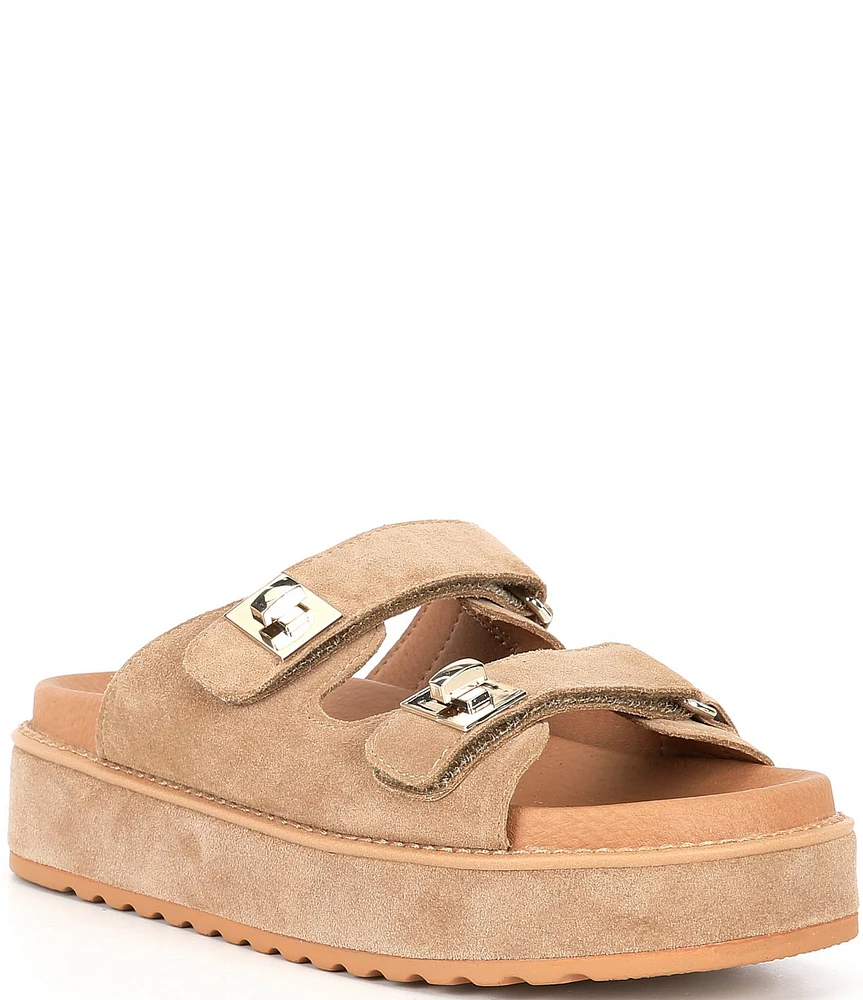 Steve Madden Bigschmona Suede Platform Slide Sandals