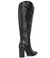 Steve Madden Bixby Leather Western Inspired Block Heel Tall Boots