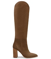 Steve Madden Bixby Suede Western Block Heel Tall Boots