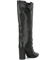 Steve Madden Brailey Leather Foldover Buckle Strap Tall Boots