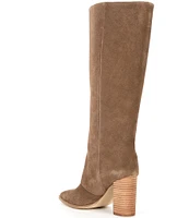 Steve Madden Brailey Suede Foldover Buckle Strap Tall Boots