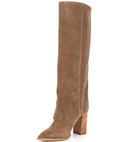 Steve Madden Brailey Suede Foldover Buckle Strap Tall Boots