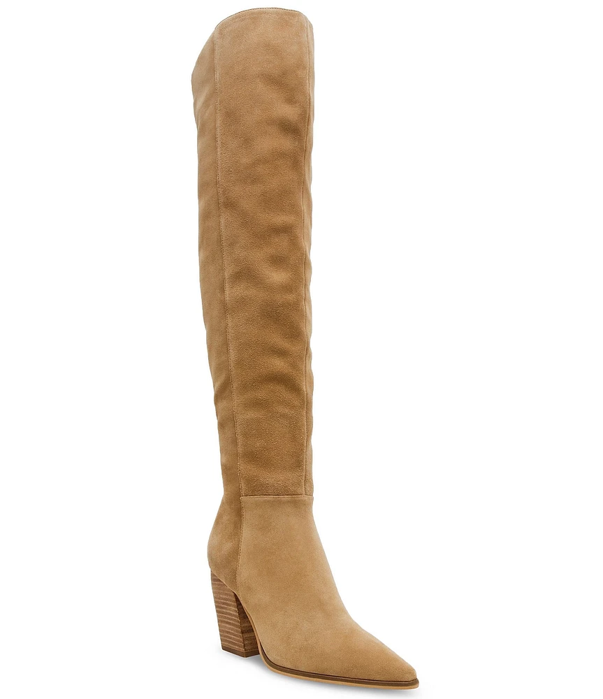 Steve Madden Bramble Suede Over-the-Knee Point Toe Boots