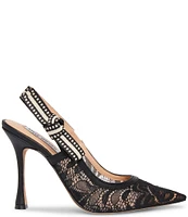 Steve Madden Bri Lace Pointed Toe Slingback Pumps