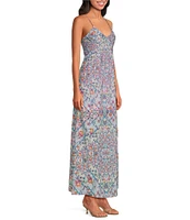 Steve Madden Brianna Printed Halter Sleeveless Maxi Dress