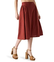 Steve Madden Brooklyn Godet Detail Linen-Blend Coordinating Midi Skirt
