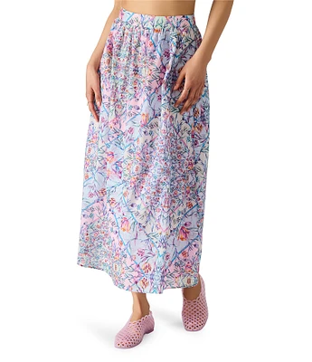 Steve Madden Carly Printed Elastic Waist Midi Skirt