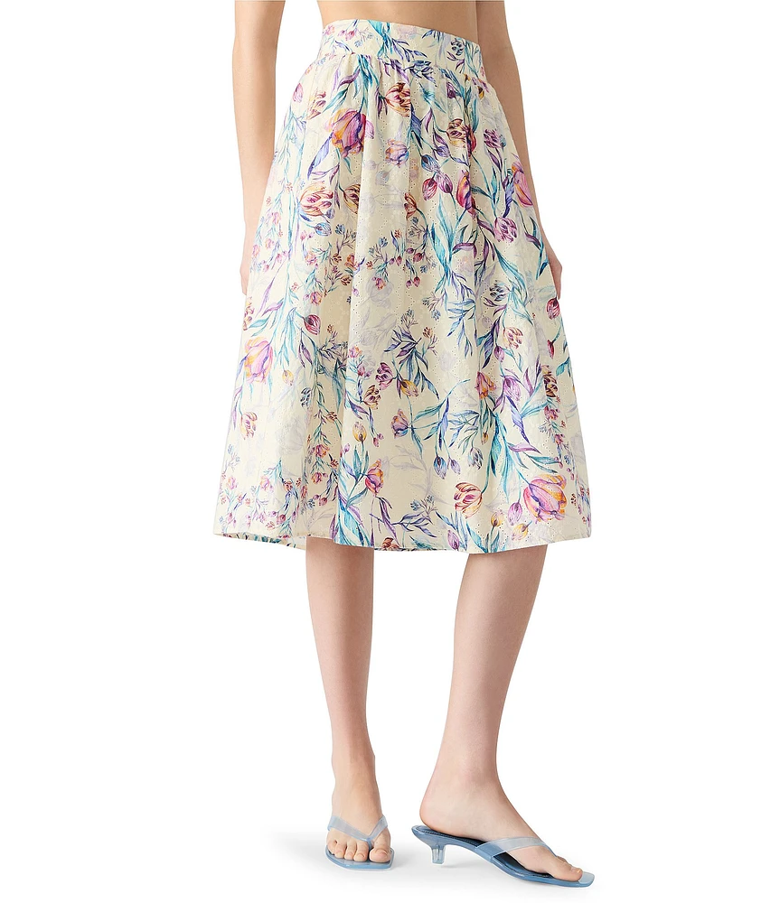 Steve Madden Carlynn Floral Print Midi Skirt