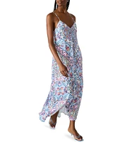 Steve Madden Chase Floral Print V-Neck Maxi Dress