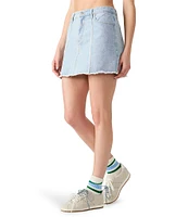 Steve Madden Cheri Denim Frayed Hem Mini Skirt