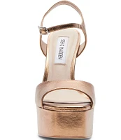 Steve Madden Cologne Metallic Leather Platform Dress Sandals