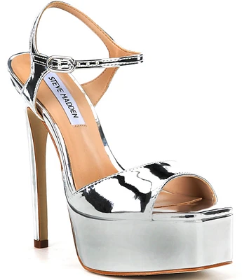 Steve Madden Cologne Mirror Metallic Platform Dress Sandals