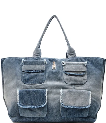 Steve Madden Anisia Denim Multi Pocket Tote Bag