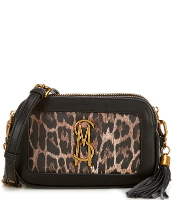 Steve Madden Double Zip Quilted Leopard Crossbody Bag