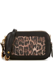 Steve Madden Double Zip Quilted Leopard Crossbody Bag