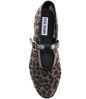 Steve Madden Dreaming Leopard Mesh Mary Jane Ballet Flats