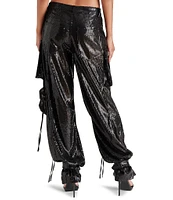 Steve Madden Duo Sequin Mid Rise Cargo Pant