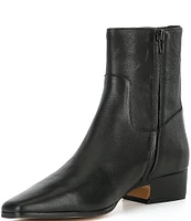 Steve Madden Dusty Leather Square Toe Ankle Booties