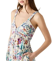 Steve Madden Eliora V-Neck Sleeveless Tiered Poplin Maxi Dress