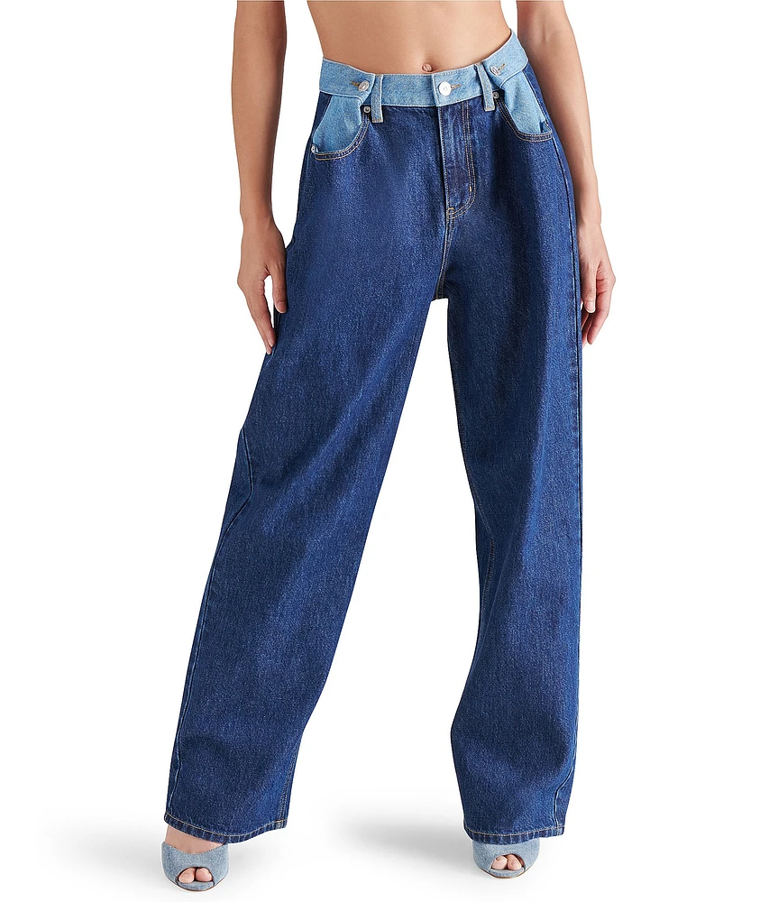 Steve Madden Emeric Colorblock Wide Leg Denim Jeans