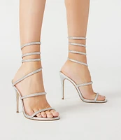 Steve Madden Exotica Rhinestone Ankle Wrap Strappy Dress Sandals