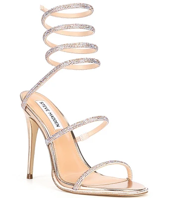 Steve Madden Exotica Rhinestone Ankle Wrap Strappy Dress Sandals