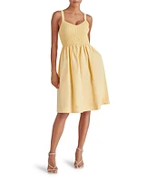 Steve Madden Fleur Poplin Sweetheart Neck Sleeveless Smocked Dress