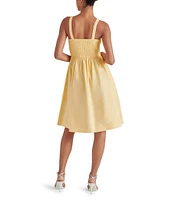Steve Madden Fleur Poplin Sweetheart Neck Sleeveless Smocked Dress