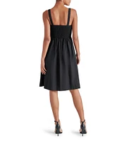 Steve Madden Fleur Poplin Sweetheart Neck Sleeveless Smocked Dress