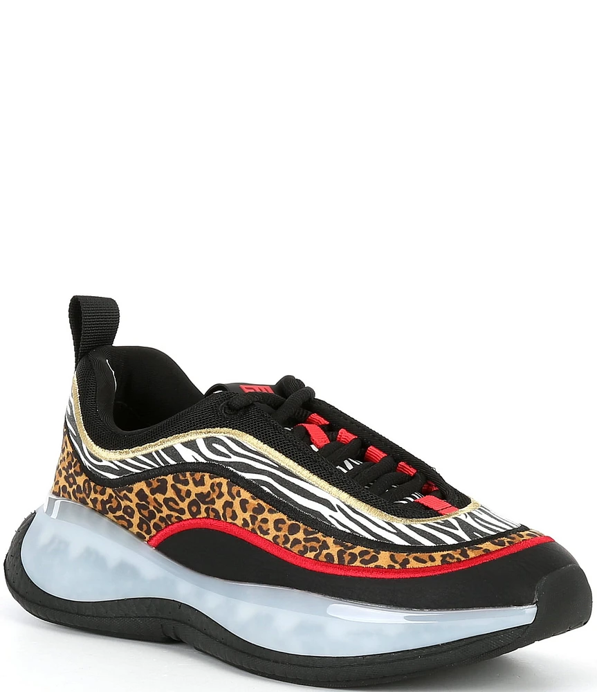 Steve Madden Fury Animal Print Mixed Media Chunky Sneakers