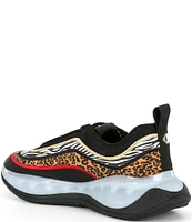 Steve Madden Fury Animal Print Mixed Media Chunky Sneakers